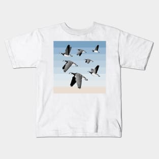 Barnacle goose flock Kids T-Shirt